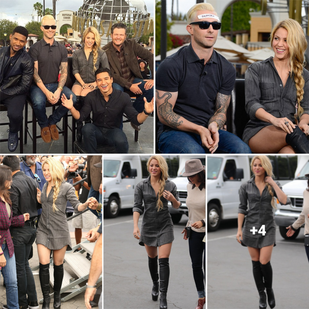 “Shakira’s Mesmerizing Outfit: The Unforgettable Grey Mini-Dress and Thigh-High Boots that Stunned the Crowd”